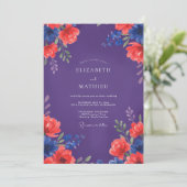 Invitation Mariage peint écarlate prune (Debout devant)