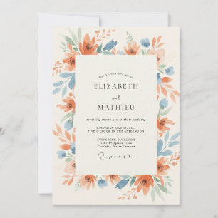 Invitation Mariage peint en acier terracotta