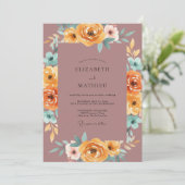 Invitation Mariage peint en ambre mauve (Debout devant)