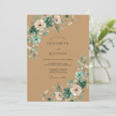Invitation Mariage peint en Aqua Brun (Debout devant)