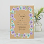 Invitation Mariage peint en Aqua Violet (Debout devant)
