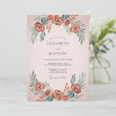 Invitation Mariage peint en ardoise rouille (Debout devant)