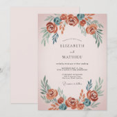 Invitation Mariage peint en ardoise rouille (Devant / Derrière)