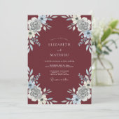 Invitation Mariage Peint en Argent Marron (Debout devant)