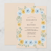 Invitation Mariage peint en blanc perle (Devant / Derrière)