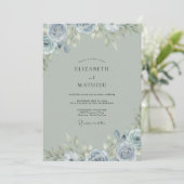 Invitation Mariage peint en bleu acier (Debout devant)