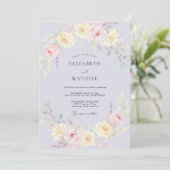 Invitation Mariage peint en crème de lilas (Debout devant)