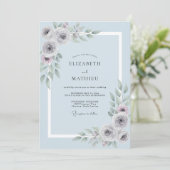 Invitation Mariage Peint en Gris Acier (Debout devant)