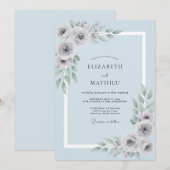 Invitation Mariage Peint en Gris Acier (Devant / Derrière)