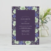 Invitation Mariage peint en indigo mint (Debout devant)