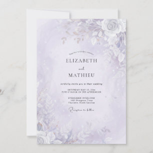 Invitation Mariage peint en lavande pâle