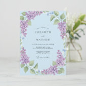 Invitation Mariage peint en lilas Pervenche (Debout devant)