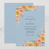 Invitation Mariage peint en or acier (Devant / Derrière)