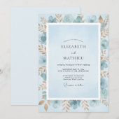 Invitation Mariage peint en or azur (Devant / Derrière)