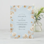 Invitation Mariage Peint en Or Ciel (Debout devant)