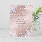 Invitation Mariage peint en or rose (Debout devant)