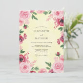 Invitation Mariage peint en rose framboise (Debout devant)