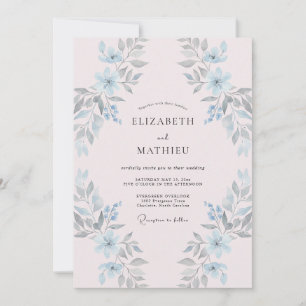Invitation Mariage peint en rose pâle Celeste