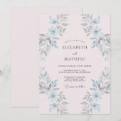 Invitation Mariage peint en rose pâle Celeste (Devant / Derrière)