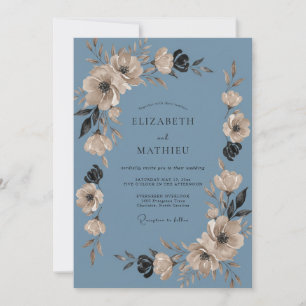 Invitation Mariage Peint en Tan Acier