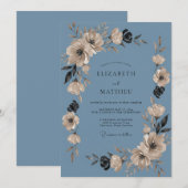 Invitation Mariage Peint en Tan Acier (Devant / Derrière)
