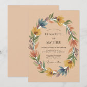 Invitation Mariage peint en terre cuite ocre (Devant / Derrière)