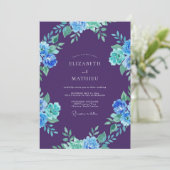 Invitation Mariage peint en violet azur (Debout devant)