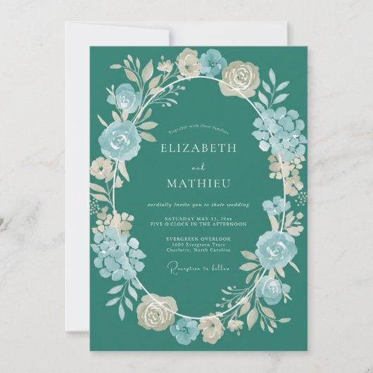 Invitation Mariage Peint Essence Champagne (Devant)