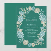 Invitation Mariage Peint Essence Champagne (Devant / Derrière)
