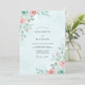 Invitation Mariage peint glace pêche (Debout devant)