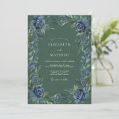 Invitation Mariage peint Hunter Indigo (Debout devant)