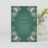 Invitation Mariage peint Indigo Juniper (Debout devant)