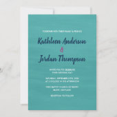 Invitation Mariage peint Inviter Turquoise, bleu marine + ros (Devant)