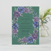 Invitation Mariage peint Luxe Pervenche Violet (Debout devant)