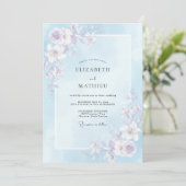 Invitation Mariage peint Pervenche Lilas atténué (Debout devant)
