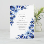 Invitation Mariage peint royal bleu (Debout devant)