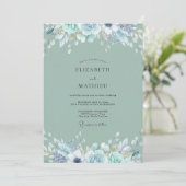 Invitation Mariage Peint Sage Glacé (Debout devant)