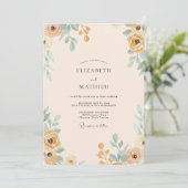 Invitation Mariage peint sarcelle or (Debout devant)