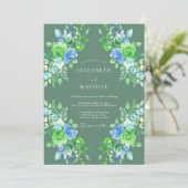 Invitation Mariage Peint Sauge Bleuet (Debout devant)