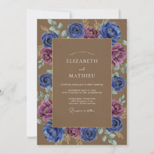 Invitation Mariage peint Sienne Améthyste