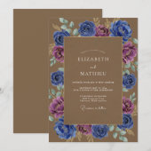 Invitation Mariage peint Sienne Améthyste (Devant / Derrière)