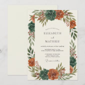 Invitation Mariage peint Sienne Dahlia (Devant / Derrière)