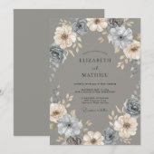 Invitation Mariage Peint Slate Soft Champagne (Devant / Derrière)