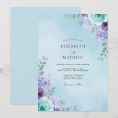 Invitation Mariage Peint sous le Ciel d'Améthyste (Devant / Derrière)