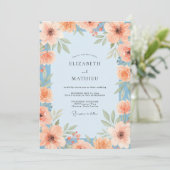 Invitation Mariage peint sous le ciel de corail (Debout devant)