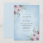 Invitation Mariage Peint sous le Ciel de Prune (Devant / Derrière)