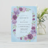 Invitation Mariage peint sous un ciel lilas (Debout devant)