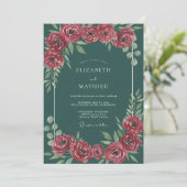 Invitation Mariage peint sur ardoise carmin (Debout devant)