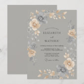 Invitation Mariage Peint sur Ardoise Champagne (Devant / Derrière)