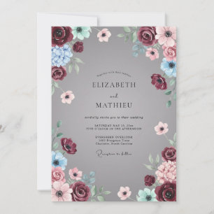 Invitation Mariage peint sur ardoise de Bourgogne